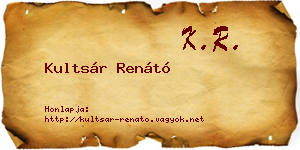 Kultsár Renátó névjegykártya